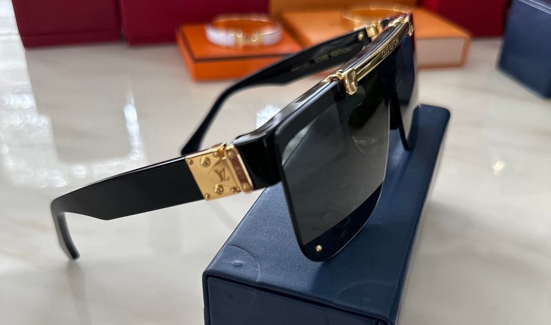 Louis Vuitton Black & Gold Sunglasses RRP $1,100