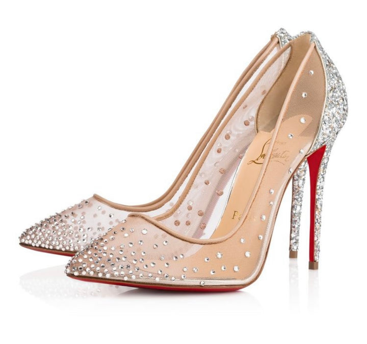 Christian Louboutin Mini Glitter Follies Strass Pumps RRP$2,200