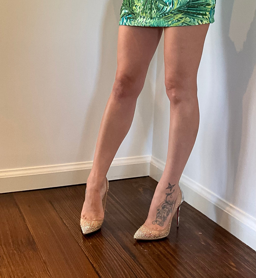 Christian Louboutin Mini Glitter Follies Strass Pumps RRP$2,200