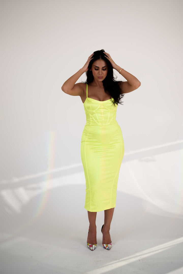 HOCB Corset Bodice Midi Dress  RRP $380