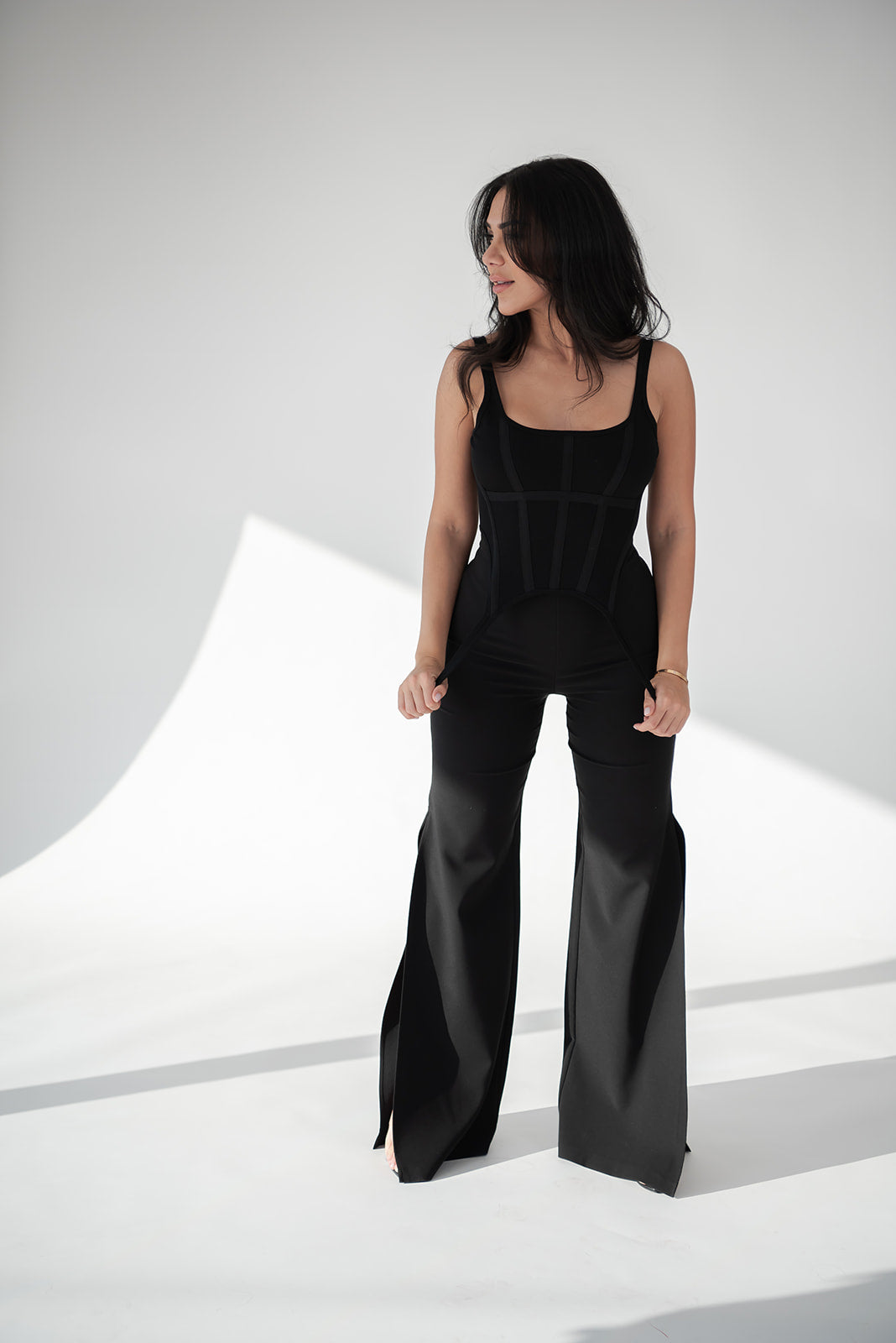 Dion lee Combat Corset Tank w Black Nookie High waisted Pants RRP $760