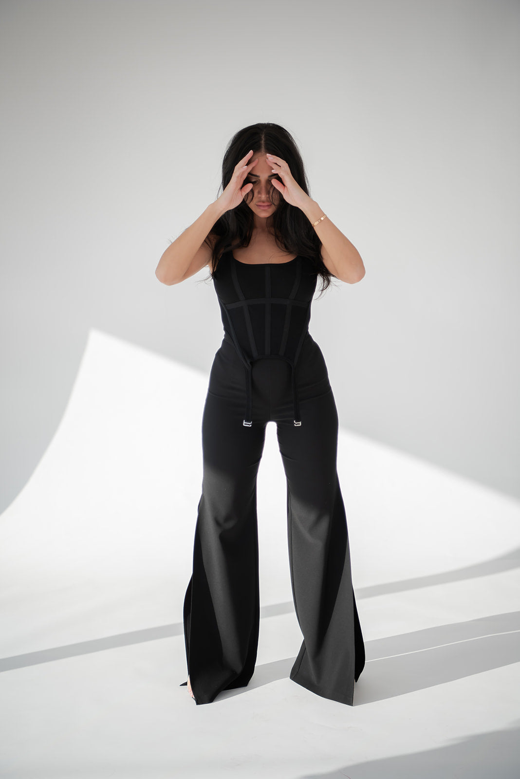 Dion lee Combat Corset Tank w Black Nookie High waisted Pants RRP $760