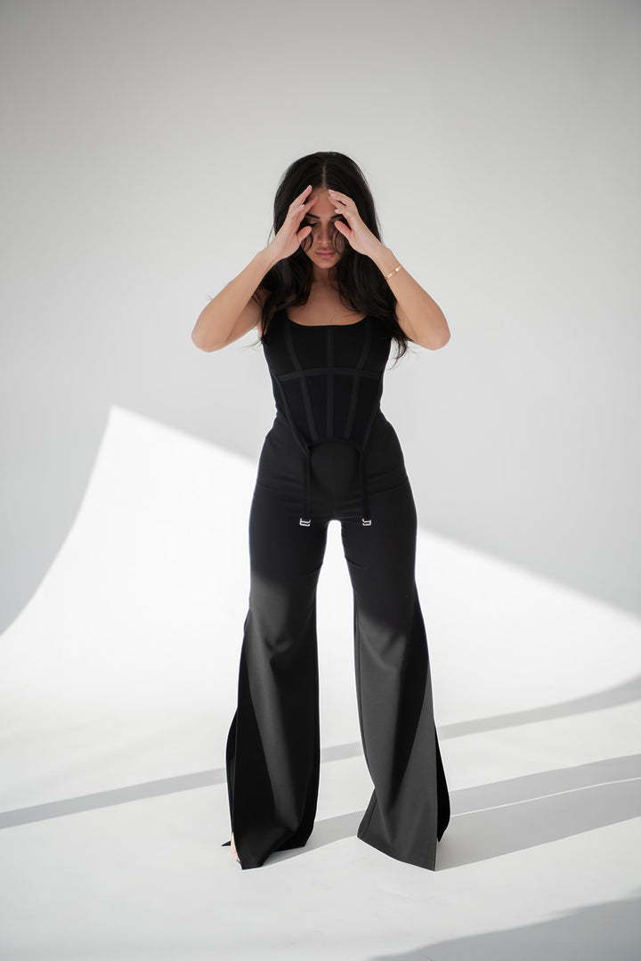 Dion lee Combat Corset Tank w Black Nookie High waisted Pants RRP $760