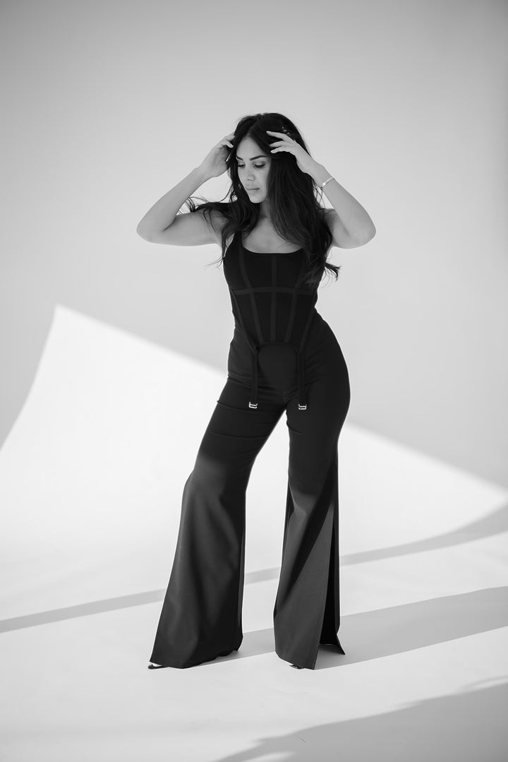 Dion lee Combat Corset Tank w Black Nookie High waisted Pants RRP $760