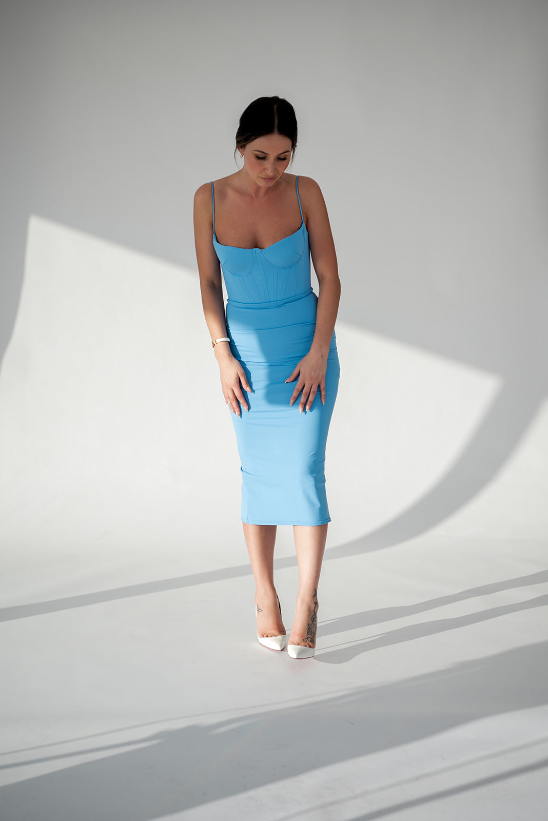 Alex Perry Lane Corset Midi Dress RRP $1,300