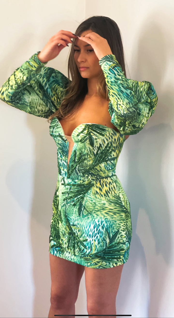 Sahara Mini Wild Green Print Albina Dyla RRP $1599