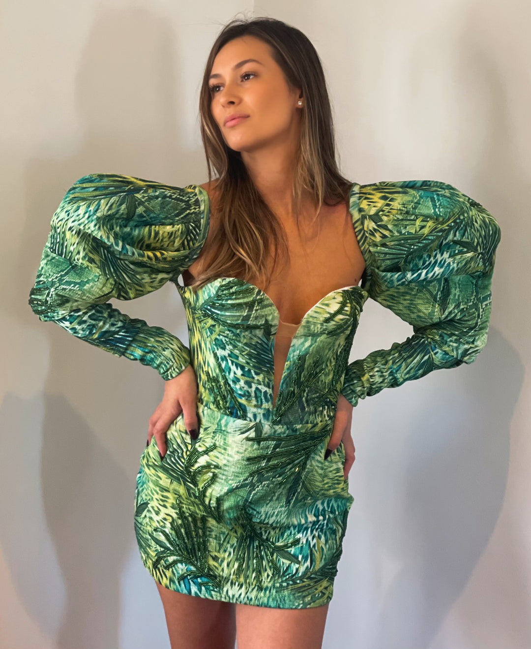 Sahara Mini Wild Green Print Albina Dyla RRP $1599