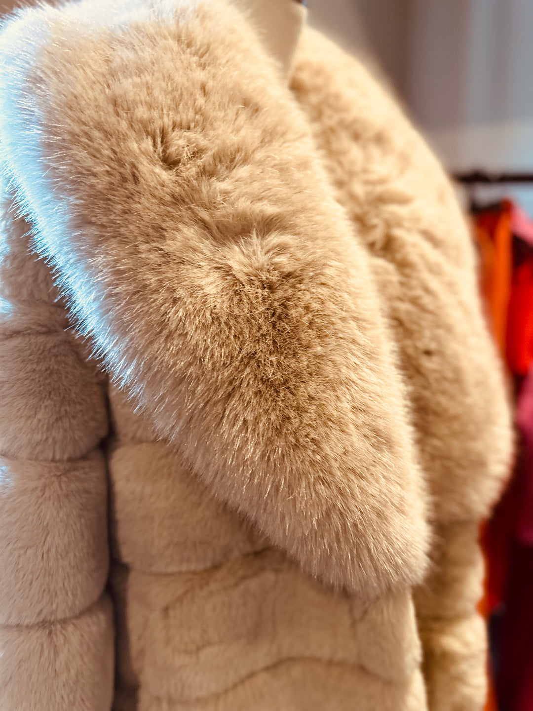 Elliatt Faux Fur Jacket in Tan  RRP$ 499