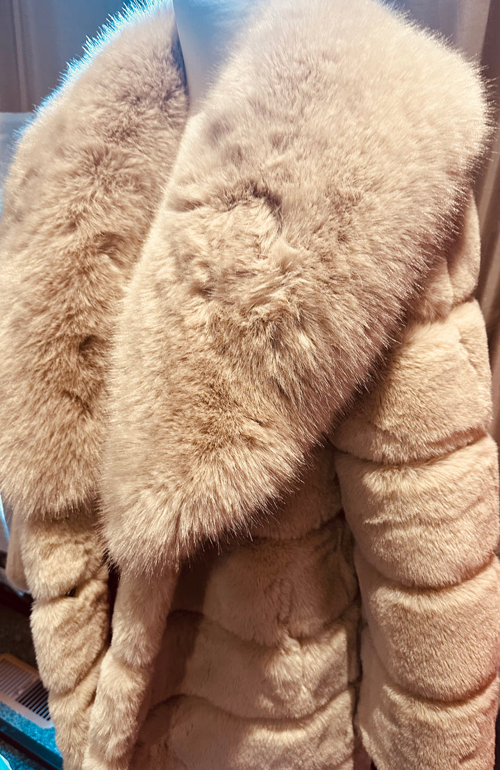 Elliatt Faux Fur Jacket in Tan  RRP$ 499