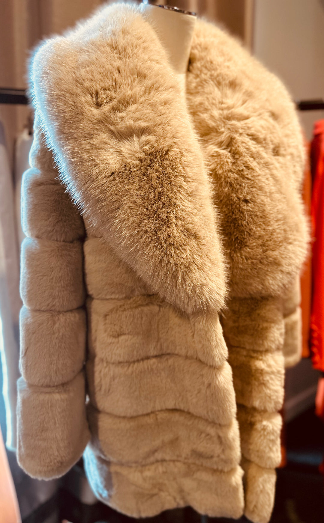 Elliatt Faux Fur Jacket in Tan  RRP$ 499