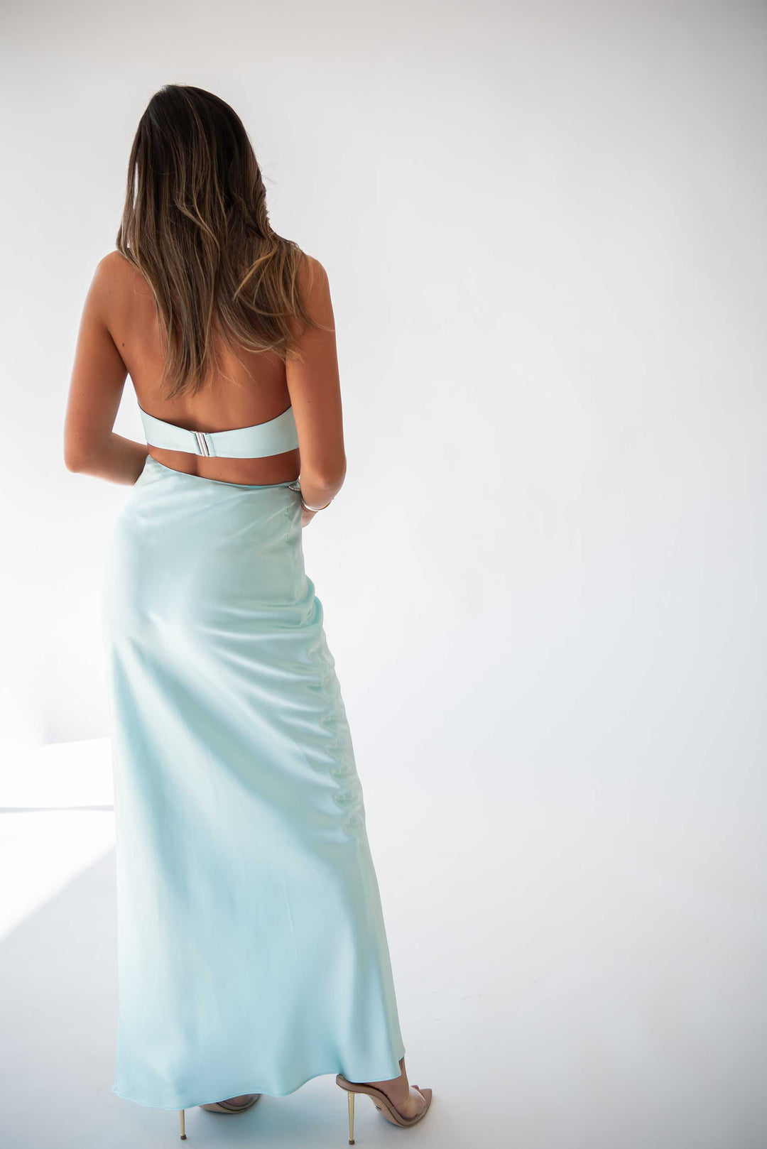 Michael Lo Sordo Nomi Crystalline Wrap Halter Dress RRP $990