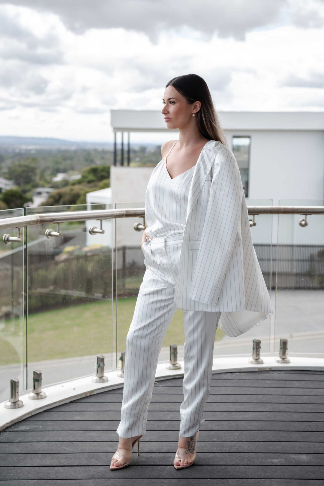White Story Silk Stripe Set - RRP $2,370