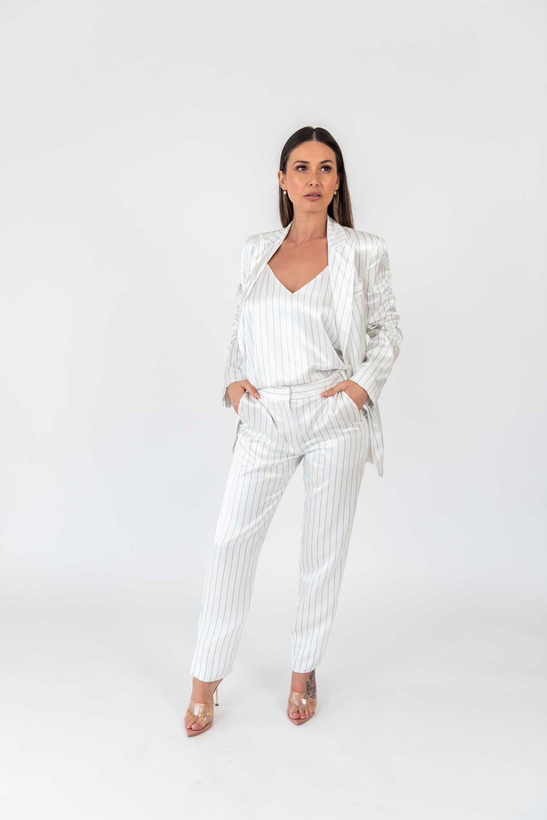 White Story Silk Stripe Set - RRP $2,370