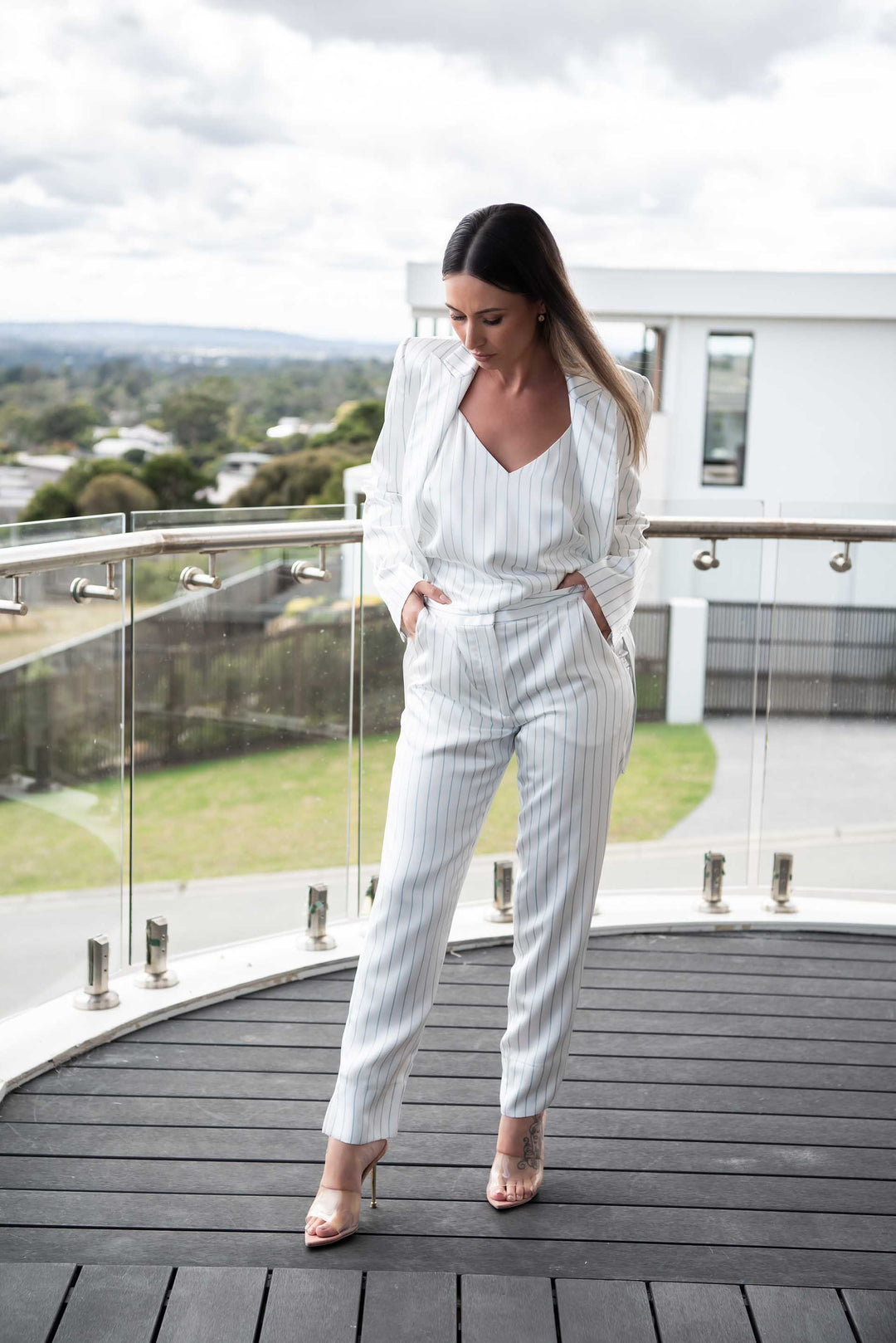 White Story Silk Stripe Set - RRP $2,370