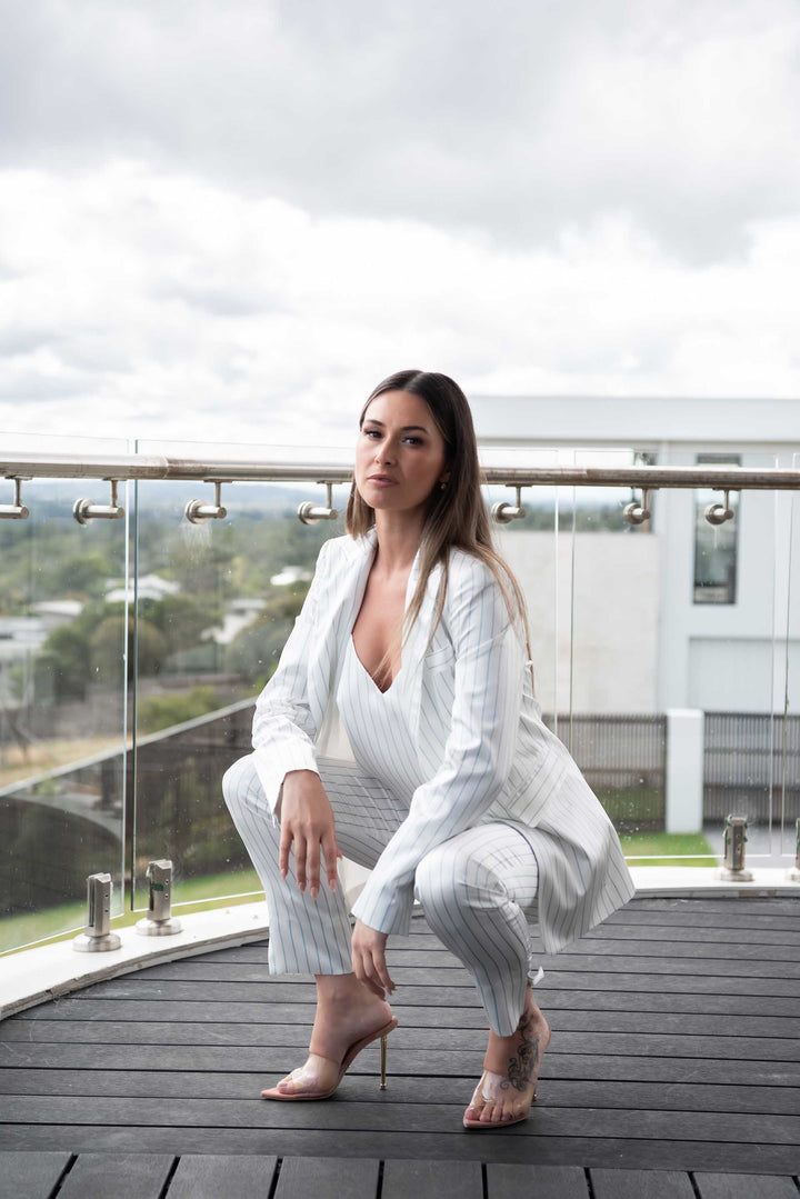 White Story Silk Stripe Set - RRP $2,370