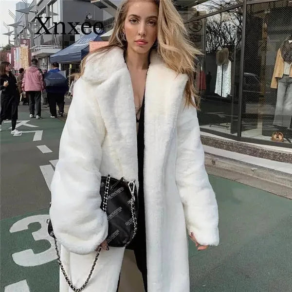 ZARA IVORY OFF WHITE MINK LONG FAUX FUR COAT RRP $399